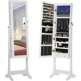 SONGMICS Schmuckschrank, Standspiegel, Spiegelschrank, 41 x 151 x 36,5 cm