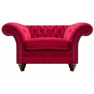 JV Möbel Chesterfield-Sessel Stoffsessel 90 x 80 x 130 cm Rot