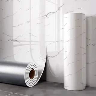 Generisch Rolle Selbstklebende Tapete in Marmoroptik, 2 Mm Dicke Thermotapete,ölbeständig Wasserdicht Abnehmbare Tapete, Für Wohnzimmer Küche Badezimmer, Arbeitsplatten, 40x300cm,H1