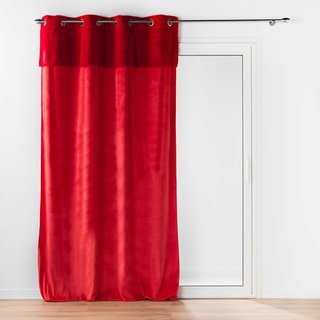 douceur d'intérieur Caresse Ösenvorhang (140 x 240 cm), Rot, Samt und Oberseite aus Kunstfell