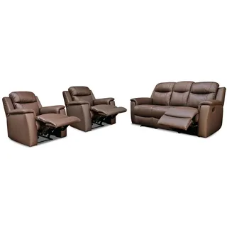 Ledergarnitur Relax 3+1+1 - Braun  - EVASION