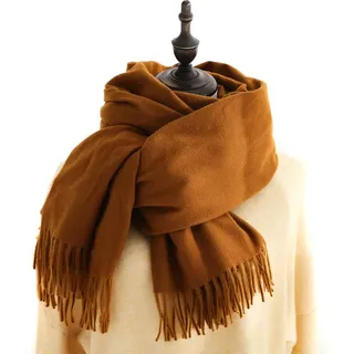 Duories Damen Kaschmir Schal Schals, Warme Lange Schals Damen Pashmina Winterschal Herbstschal Wolleschal Langschal Deckenschal mit Quasten Fransen,Frauen Halstuch Scarf Poncho Cape, Rotbraun