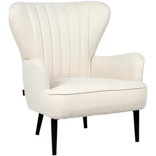 SVITA ARTHUR Ohrensessel Sessel Relaxsessel Modern Gepolstert Stoff Creme