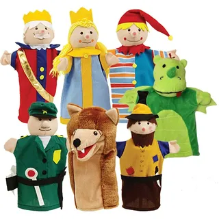 Handpuppen-Set 7-Fach - Kasperlefiguren, Handpuppen aus Stoff fürs Kasperletheater - Handpuppen für Kinder