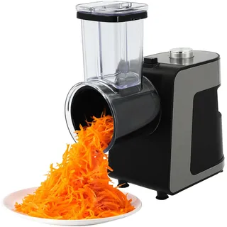 OUBUBY Gemüseschneider Elektrisch, Edelstahl Gemüseschneider Käsereibe Multifunktionale Küchenreibe Austauschbare Klingen Küchenmaschine 1000W Geeignet Zum Schneiden und Reiben Der Meisten Gemüse