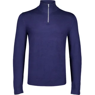 Troyer LINDBERGH "Troyer Slim Fit", Herren, Gr. L, blau moon mix, Obermaterial: 80% Viskose, 20% Nylon, hoch geschlossener Ausschnitt, Pullover Troyer