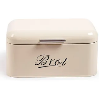 Zedelmaier Brotkasten Brotkasten aus Metall,Brot Lange Aufbewahren,Retro Brot Box mit Deckel, (1-tlg., MBH001&2), Stapelbar Brotaufbewahrungsbox beige 30.5 cm