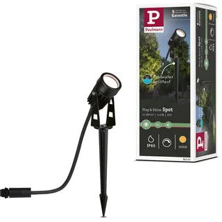 Paulmann Außenstrahler Metall H 16,5 cm IP65 3,5W 150 lm warmweiß schwarz