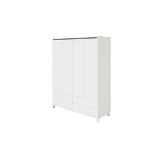 Paidi Kinderkleiderschrank Olli 164 x 204 cm Holzwerkstoff blau weiß