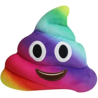 Nazalus-hot Sale-regenbogen-smiley-kack-förmiges Kissen – Weiches, Rundes, Gelb-rosa Plüschkissen – Emoticon-gesicht, Augen, Lächeln, Dekorationsspielzeug (smile Poo Rainbow) ,