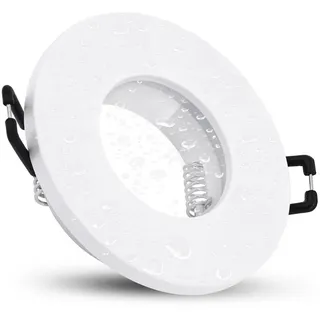 linovum LED Außen-Deckenleuchte Einbaustrahler Rahmen ISAWO Einbaurahmen mit IP65 für GU10 Deckenspot weiß