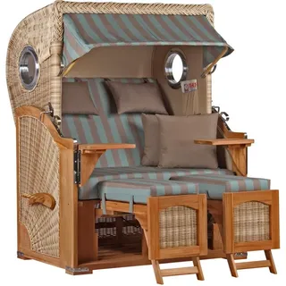 Strandkorb Düne Bullauge Teak PE Shell Dessin 520