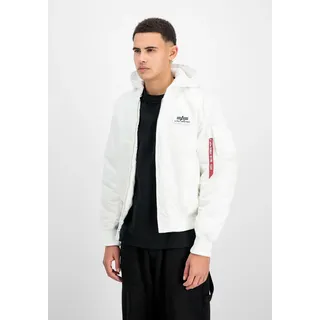 Alpha Industries MA-1 Zip Hood Backprint weiß L