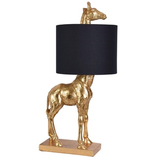 Tischleuchte Giraffe Gold Schwarz Nachttischlampe (ohne Leuchtmittel) Wohnzimmerlampe 70cm Leuchte cw226 Palazzo Exklusiv
