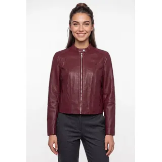 BOSS ORANGE Lederjacke Saleste Premium Damenmode aus fein genarbtem Leder rot M (38)