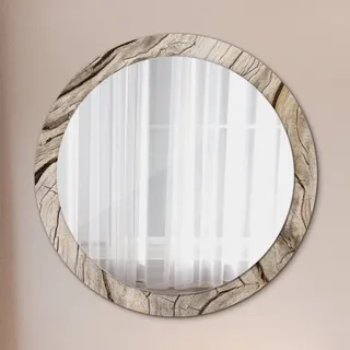 Wandspiegel Badspiegel mit Glasrahmen Aufdruck des Musters Rissig Holz