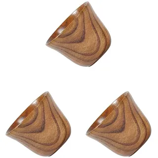 3er-Set natürliche Holzbecher, chinesische Teetasse, Milchkrug, Teezeremonie, Becher, Stil 2
