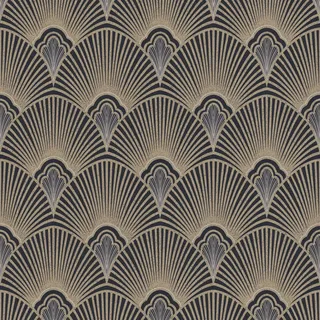 Superfresco Easy - Sublime art deco Schwarz/Gold Vliestapete, Schwarz,