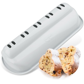 Dr. Oetker 1398 Stollenbackform White Christmas Baking, hochwertige Christstollenform, Backform für große Stollen, Stollenform sehr gute Antihaftbeschichtung, erstklassige Stollenhaube (Farbe: Weiß)