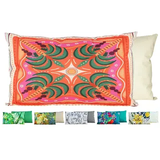 JACK Outdoor Lounge Kissen 30x50cm Motiv Dekokissen inkl. Füllung Wasserfest Sitzkissen Garten Stuhl, Farbe:Oasentraum