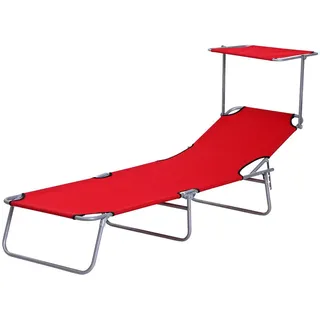 Outsunny Sonnenliege 187 x 58 x 27 cm Rot