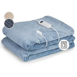 Klarstein XXL Elektrische Kuscheldecke, Heizdecke mit Abschaltautomatik, 200x180 cm Elektrische Wärmedecke Maschinenwaschbar, Doppelseitige Heizdecke für Bett & Sofa, Wärme Decke mit 9 Heizstufen
