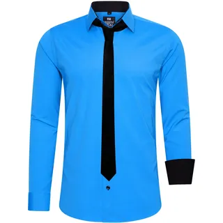 RUSTY NEAL Langarmhemd Blau 4XL