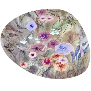 Arco Oval Tischmatte für Tisch mit Aufdruck 36x32 cm - Aufdruck Primavera, mehrfarbige Muster, Bunt - Tischset, Tischdekoration für das Esszimmer, für Esstisch, Küchentisch - Einzigartiges Tischset