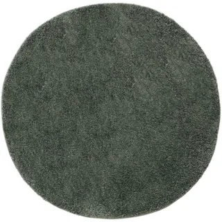benuta Basic Hochflorteppich Soho - hellgrun ø 120 cm rund - Kuschelig Weicher Teppich im Minimalistischen Look - Pflegeleicht - Fußbodenheizung Geeignet