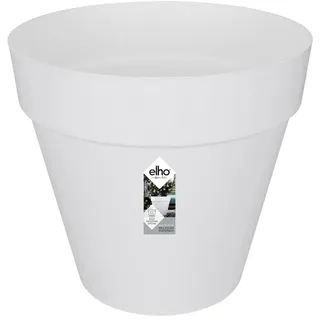 elho Loft Urban Rund 40 - Blumentopf für Außen - 100% recyceltem Plastik - Ø 38.5 x H 35.3 cm - Weiß/Weiss