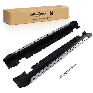 maXpeedingrods 2 Seitenschweller Alu für Mercedes GLK X204 2010-2015 | Aggressives Design,leichtes Aluminium,rutschfeste Trittfläche,einfacher Einstieg,korrosionsbeständig,Bohrinstallation