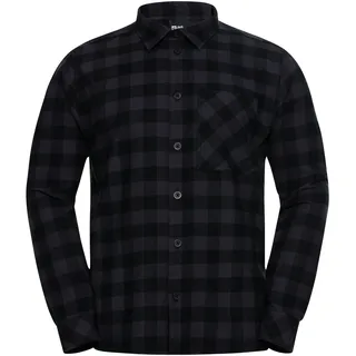 Jack Wolfskin Flanellhemd kariert Schwarz M