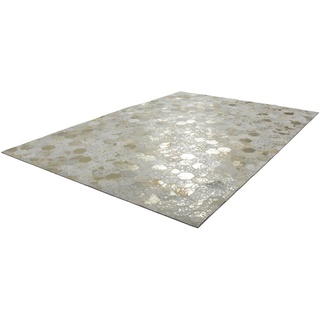 Teppich KAYOOM "Spark 210" Teppiche Gr. B/L: 80 cm x 150 cm, 8 mm, 1 St., weiß (elfenbein, gold) Esszimmerteppiche