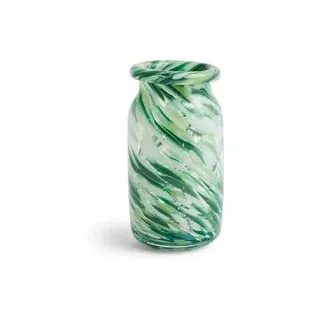 Vase Splash Roll Neck green swirl