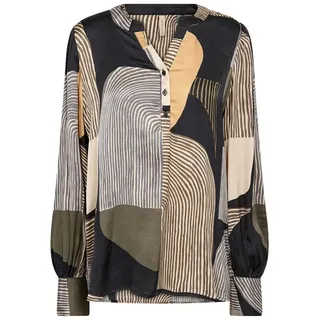 soyaconcept Langarmbluse SC-NADIKA 1 - elegante Bluse in minimalistischem Muster mit Ballonärmel grün