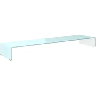 vidaXL TV-Tisch/Bildschirmerhöhung Glas Weiß 120 x 30 x 13 cm
