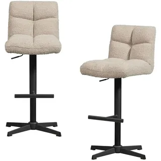 Woood Barstuhl 2er-Set Vinny 58 x 114 cm Beige