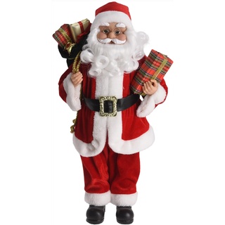 Annastore Weihnachtsmann zum Stellen- Nikolaus-Figur - Santa Claus - Weihnachtsfiguren zum Stellen - Nikolaus zum Stellen (Nikolaus Vintage, rot - H 80 cm)