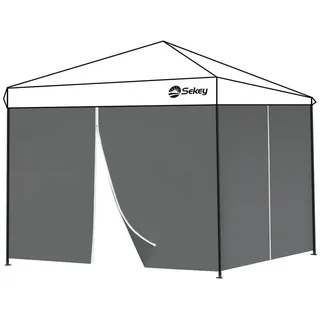 Sekey Seitenwände für Pavillon 3x3 2 Stück 3 x 3 m Grau