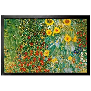 1art1 Gustav Klimt Bauerngarten Mit Sonnenblumen, 1905-06 Fußmatte Dekomatte Innenbereich | Design Türmatte 60x40 cm