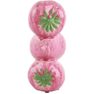 INIFLM Keramik-Erdbeervase für Blumen, Kreatives Obst-Erdbeer-Blumenarrangement, Niedliche Keramik-Erdbeer-Dekovase, Elegante Vase für Wohnzimmerdekoration(Rosa)