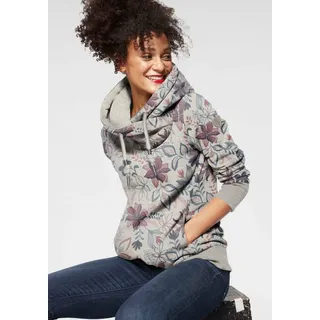 Ragwear Sweater GRIPY FLOWERS O Hoodie mit floralem All Over-Druck weiß XS (34)