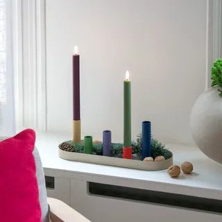 REMEMBER LED Stabkerzen 2er-Set "Ruka" mit echtem Wachs