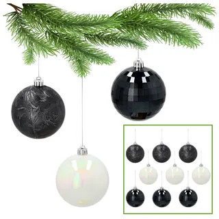Sarcia.eu Weihnachtsbaumkugel Anthrazitfarbene Christbaumkugeln, Set, 8cm, 9 Stück grau