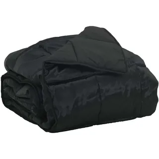 vidaXL Sommerdecke Schwarz 200 cm Satin und Mikrofaser