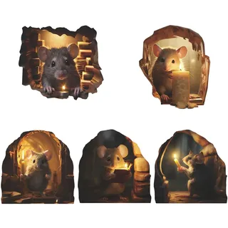 KAISUN Maus Loch Aufkleber, Realistische Mauseloch Wandtattoo, Wandbild DIY Home Animal Dekorationen Für Kinderzimmer, Heimdekoration (Color : TYP-2)