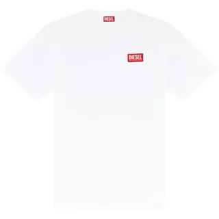 Diesel Herren T-Shirt - T-BOXT-LAB, Kurzarm, Rundhals, Baumwolle, Logo, einfarbig Weiß S