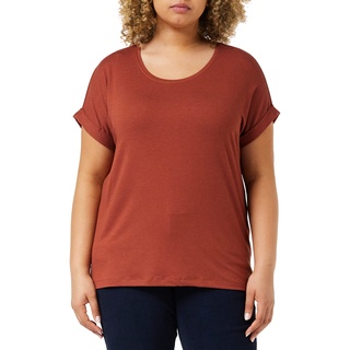 ONLY Damen Einfarbiges T-Shirt Basic Rundhals Ausschnitt Kurzarm Top Short Sleeve Oberteil ONLMOSTER, Farben:Weinrot, Größe:XS