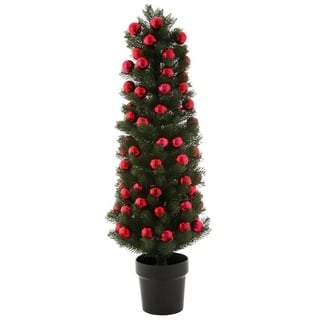 Myflair Möbel & Accessoires Künstlicher Weihnachtsbaum Weihnachtsdeko, künstlicher Christbaum, Tannenbaum, im Topf, mit roten Kugeln grün Ø 25 cm x 60 cm