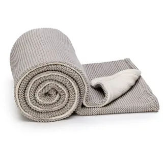 T-Tomi Gestrickte Decke Warm Grey waves 1 St